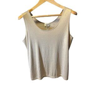 Chico's Travelers Gold Shimmer Sleeveless Scoop Neck Top SZ Large